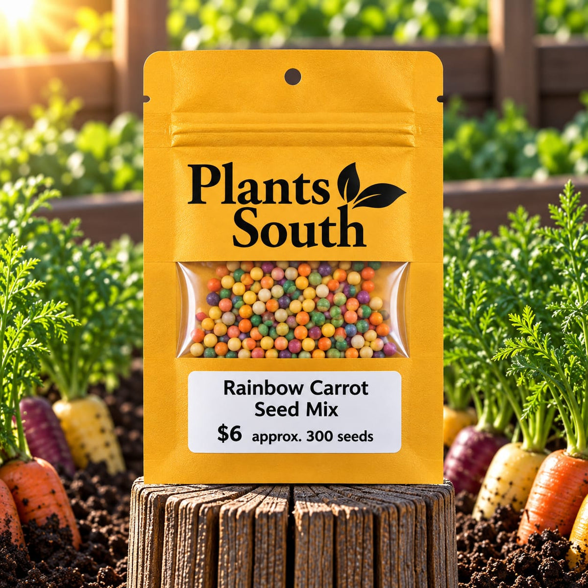 Carrot Seed 'Rainbow Mixed' Pelleted 300 seeds approx.